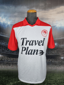 Olympiakos Home Football Shirt 1983/1984 Travel Plan Jersey Vintage Retro Greece - Sport Club Memories