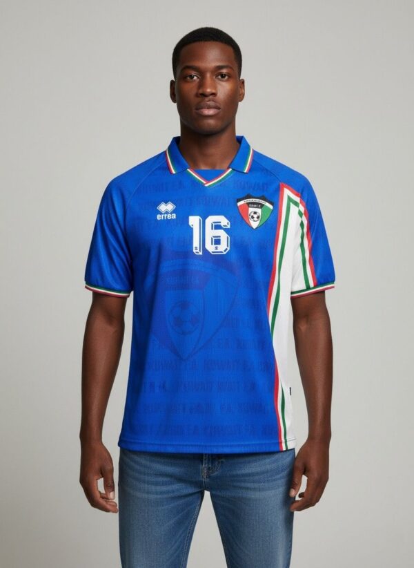 Kuwait retro jersey 1996 home football shirt front view