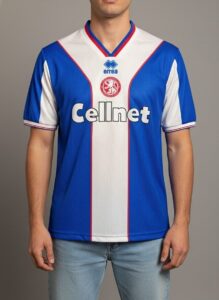 Middlesbrough vintage away shirt 1997/98 blue football jersey front view