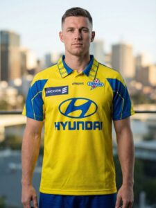 Brisbane Strikers 1998 Home Jersey yellow blue retro design