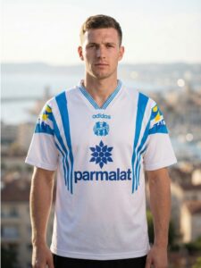 Marseille 1997 Home Jersey white blue adidas design