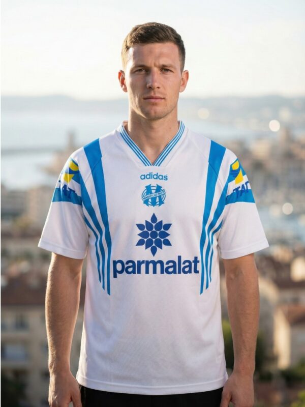 Marseille 1997 Home Jersey white blue adidas design