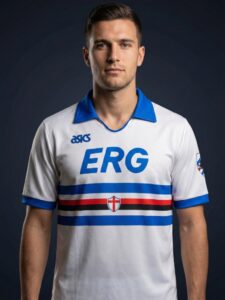 Sampdoria 1992 Away Jersey white blucerchiati band