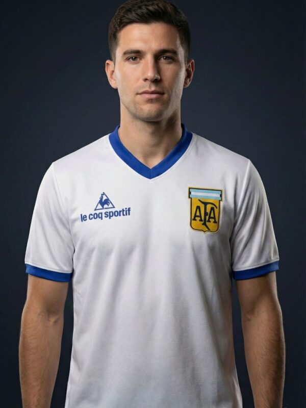Argentina 1983 Third Shirt white blue retro design