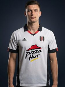 Fulham 2002 Home Shirt white black Pizza Hut design