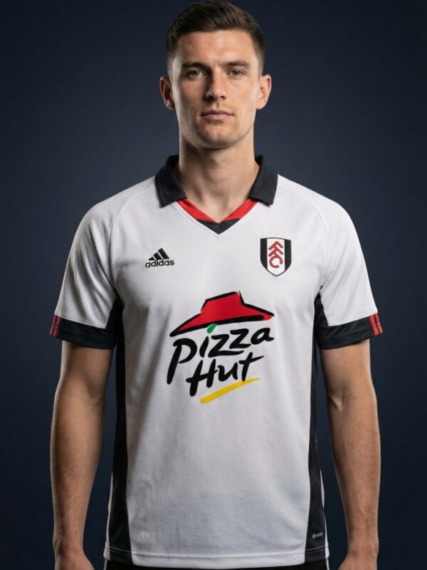 Fulham 2002 Home Shirt white black Pizza Hut design
