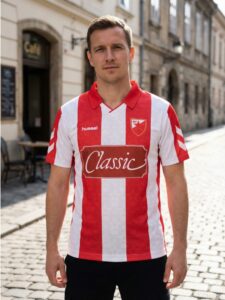 Zvezda 1994 Football Shirt red white stripes retro design
